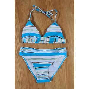 NEW Size 12 Women's Striped Bikini Set. Top and Bottom Set.